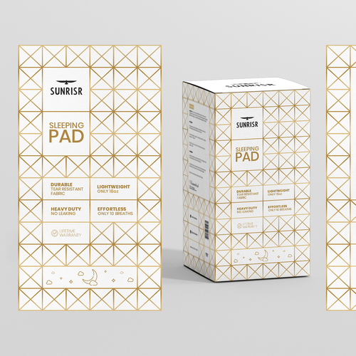 Typography packaging with the title 'Sleeping Pad Box Design'