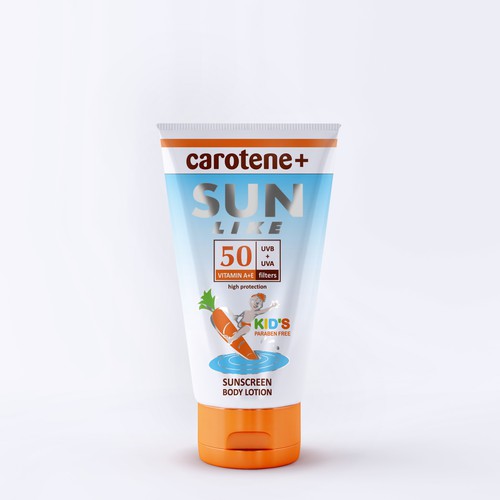 Label artwork with the title '3d renders and labels for cosmetic products'