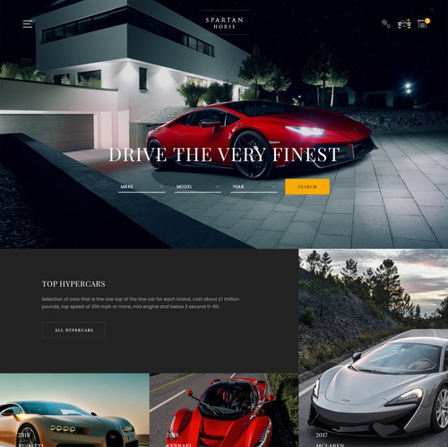 Car website with the title 'Luxury car sales website'
