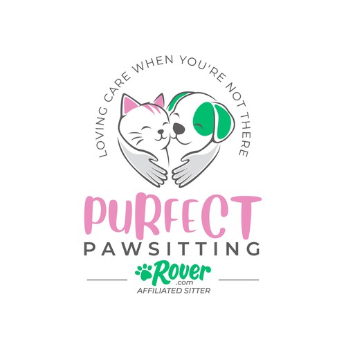 Veterinary logo with the title 'Purfect Pawsitting'