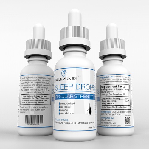 Dropper bottle label with the title 'CBD OIL label'