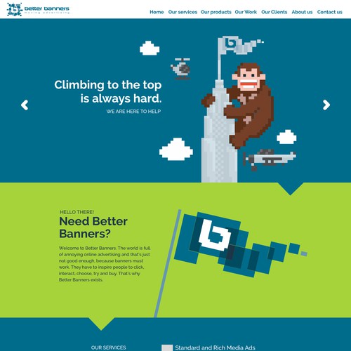 Retro website with the title 'Better Banners Web Design'