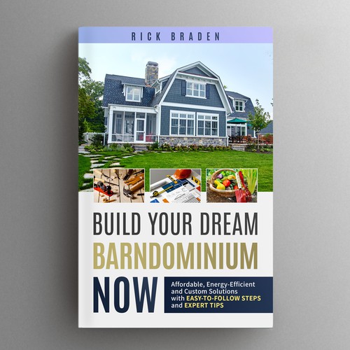 Architecture book cover with the title 'Barndominium housing book'