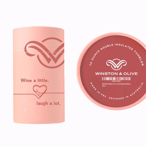 Wine packaging with the title 'Wiston & Olive tumber package'