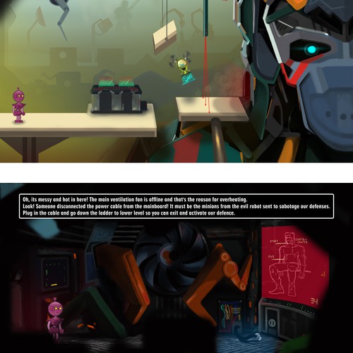 Window design with the title 'Scenery for game, Jaxi the Robot'