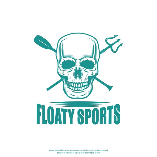 Trident logo with the title 'Floaty Sports Logo'