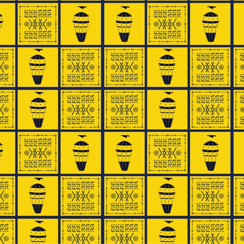 Fabric illustration with the title 'Black culture inspired print'