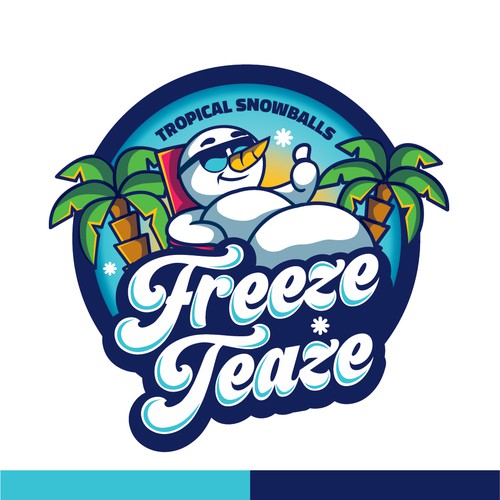 Pen design with the title '"Freeze Teaze Tropical Snowballs"'
