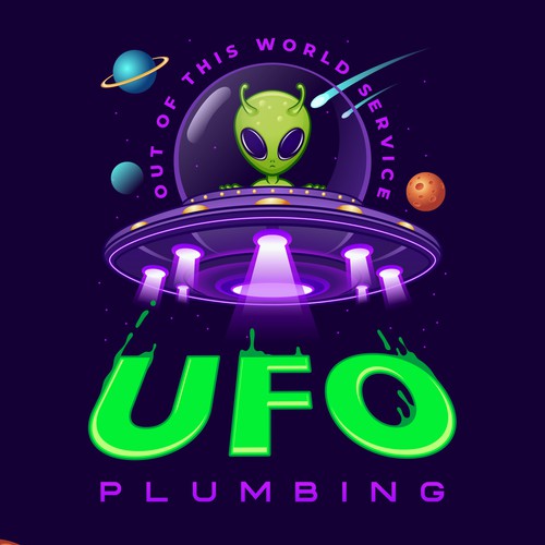 Galaxy design with the title 'UFO Plumbing'