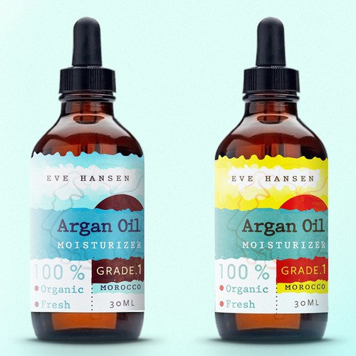 Oil label with the title 'Argan Oil Label Design'