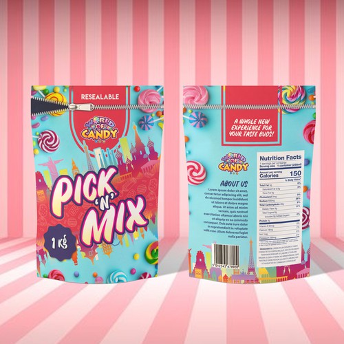 Candy packaging with the title 'Candy packaging'