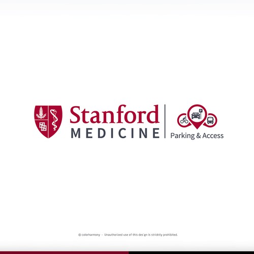University logo with the title 'Logo for Stanford Medicine Parking & Access'