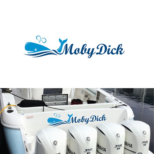 Yacht club logo with the title 'Moby Dick Logo for Million Dollar Boat'