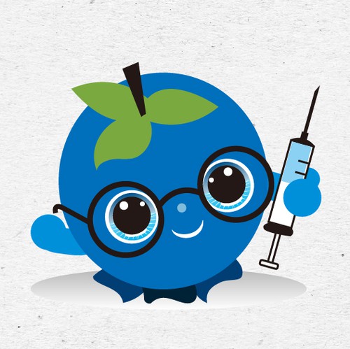 Blueberry logo with the title 'cute blueberry cartoon character '