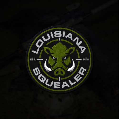Hunting logo with the title 'Louisiana Squealer'
