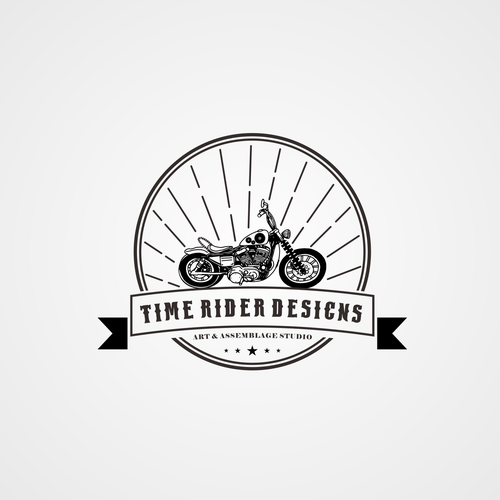 Motor logo with the title 'bold logo concept for time rider design'