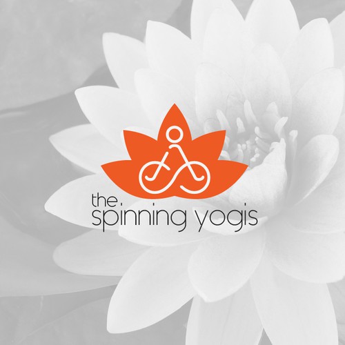Lotus logo with the title 'yoga and cycle fitness logo '