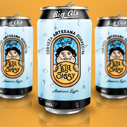 Craft beer label with the title 'Big Sissy Light beer'
