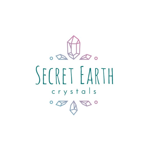 Gem logo with the title 'Logo Concept for Secret Earth Crystals'