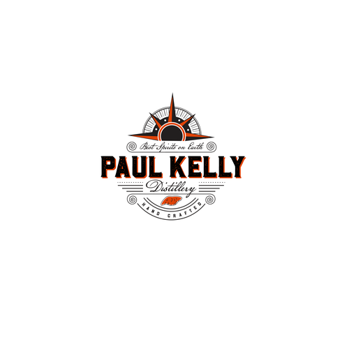Vodka design with the title 'Paul Kelly Distillery Logo Design'