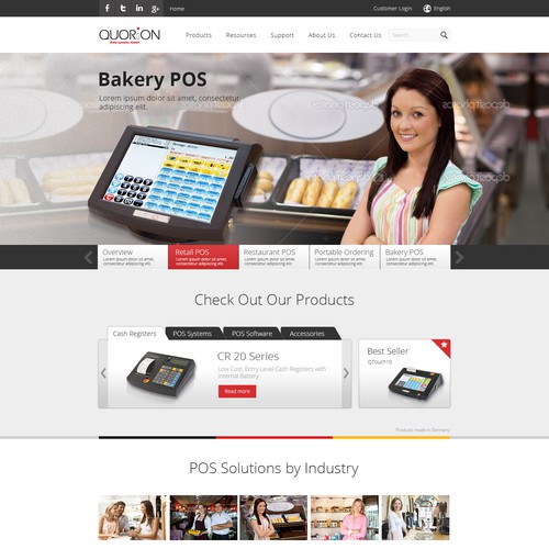 Clear design with the title 'QUORiON - B2B website design'
