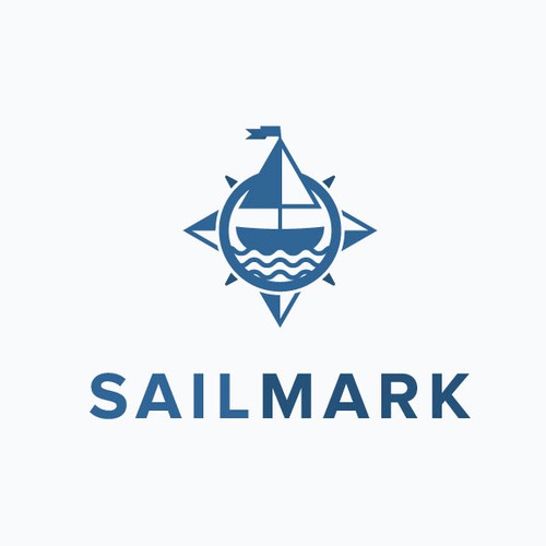 Sailing logo with the title 'Compass Boat'