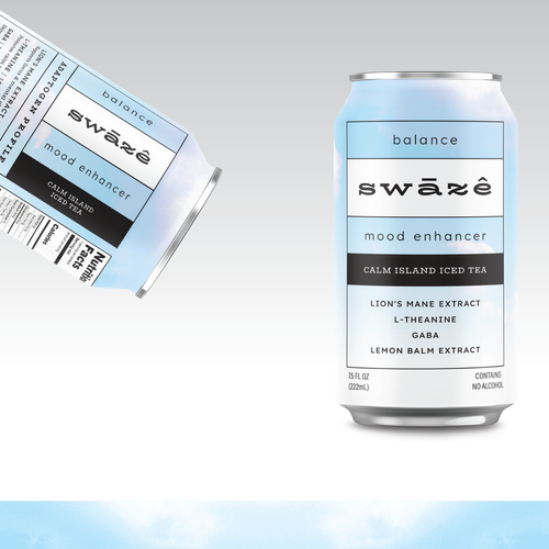 Energy drink packaging with the title 'Nootropic Beverage Packaging & Logo'