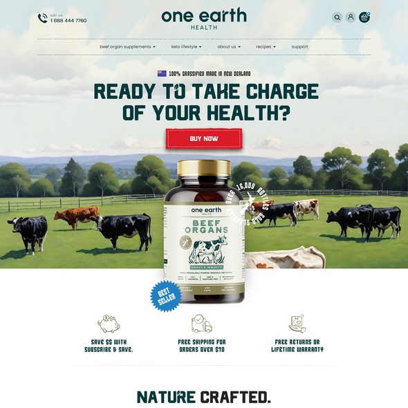 Animal website with the title 'Website Design for Animal based diet'