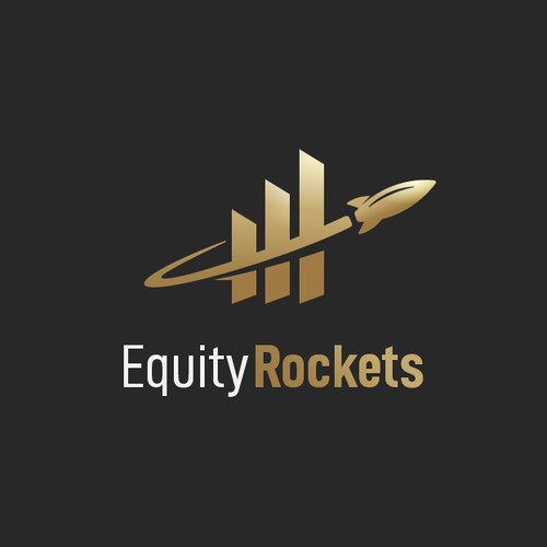 Growing design with the title 'Financial market logo w. rocket'