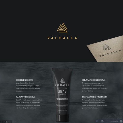 Viking ship logo with the title 'Male skin care brand, Viking themed'