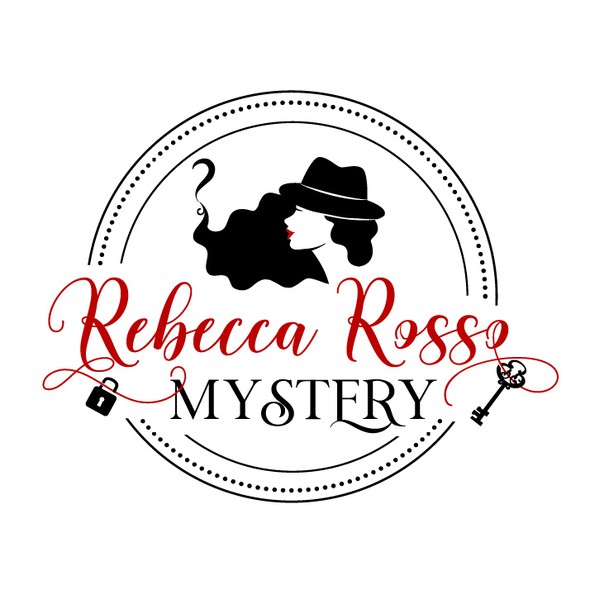 Symbol of love logo with the title 'Rebecca Rosso Mystery'