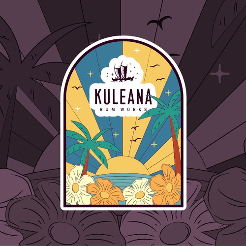 Brand artwork with the title 'KULEANA Illustration for Sticker Merchandise'