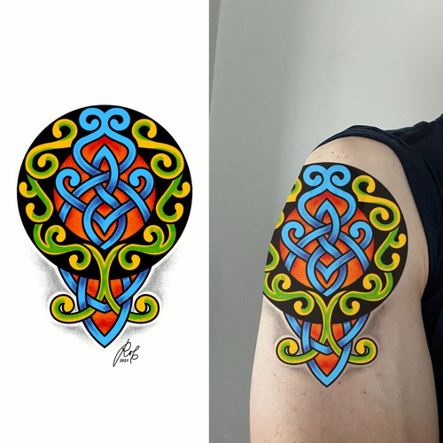 Celtic design with the title 'Tattoo design.'