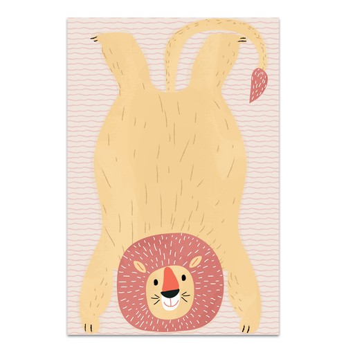 Lion illustration with the title 'Kida play mat Design'