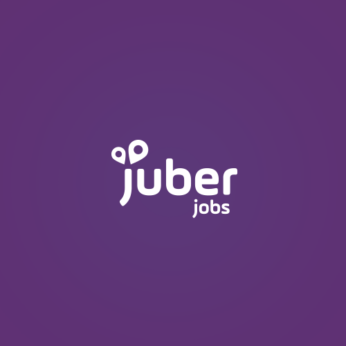 Pink and purple logo with the title 'Juber Jobs Logo'