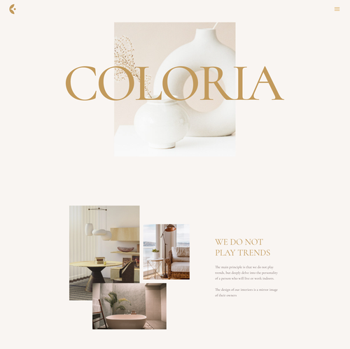 Weebly design with the title 'Website for Interior Design Company'