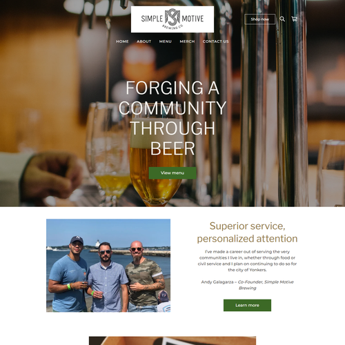 Drink design with the title 'WEBSITE DESIGN FOR BEER BRAND - SIMMPLE BREWING'