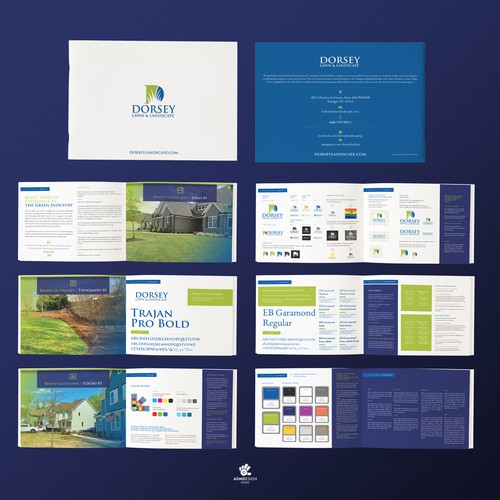 Classy brand with the title 'Dorsey Lawn and Landscape Logo and Brand Guide Design'