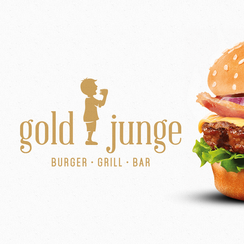 Mcdonalds logo with the title 'Gold Junge'