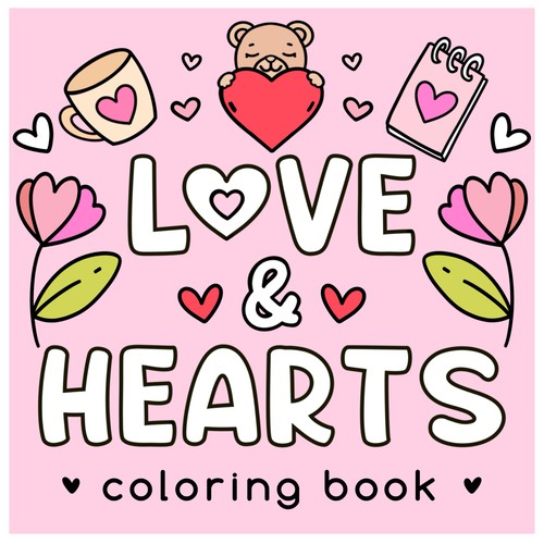 Coloring design with the title 'Coloring book cover design'
