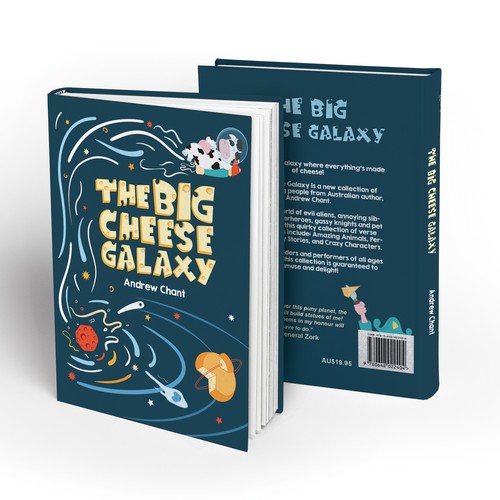 Galaxy book cover with the title 'Book cover illustration'