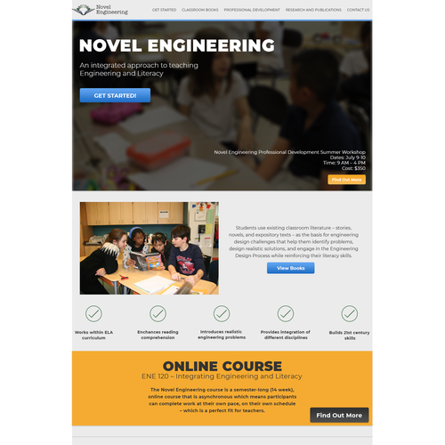 Yellow website with the title 'Web page concept for education firm'