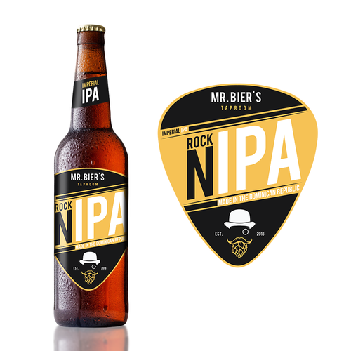 Rock and roll design with the title 'Rock and roll theme Label'