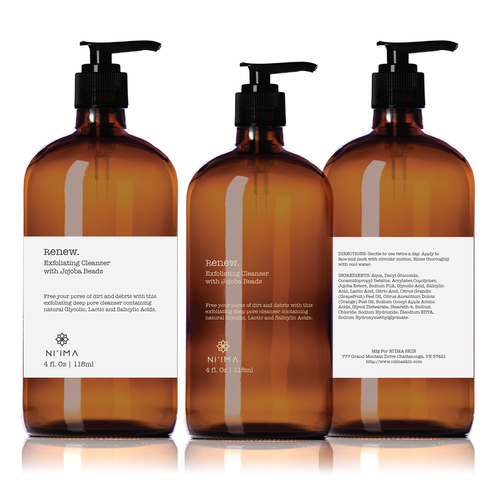 Mockup label with the title 'Label Design Entry for Ni'ima Skin.'