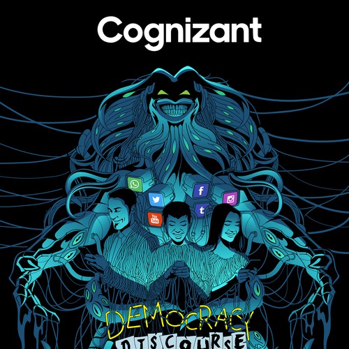 Social media artwork with the title 'social media monster'