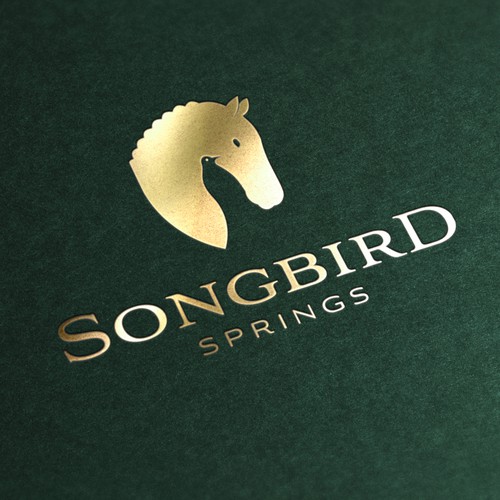 Horse riding logo with the title 'Logo for equestrian facility'