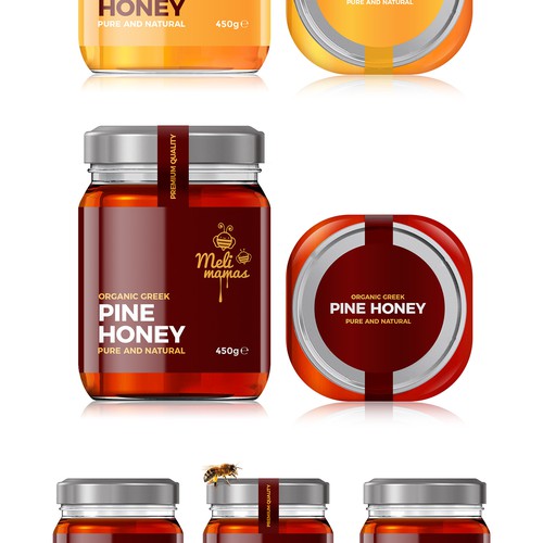 Premium label with the title 'Meli Mamas Honey'