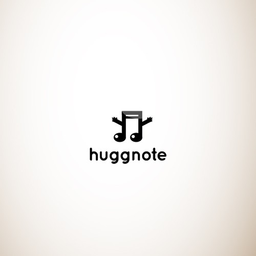 One-color design with the title 'Musical logo for Huggnote'