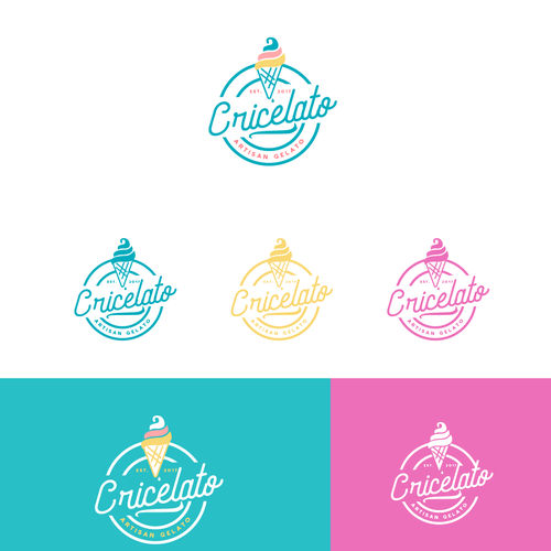 Ice cream logo with the title 'Logo for Gelato Shop'