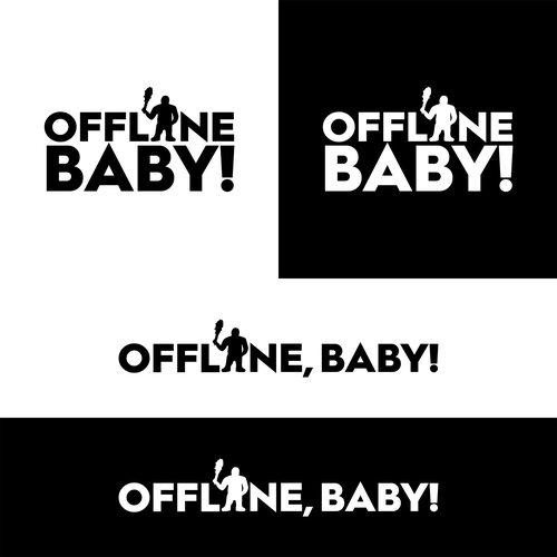 Caveman logo with the title 'Offline, Baby!'